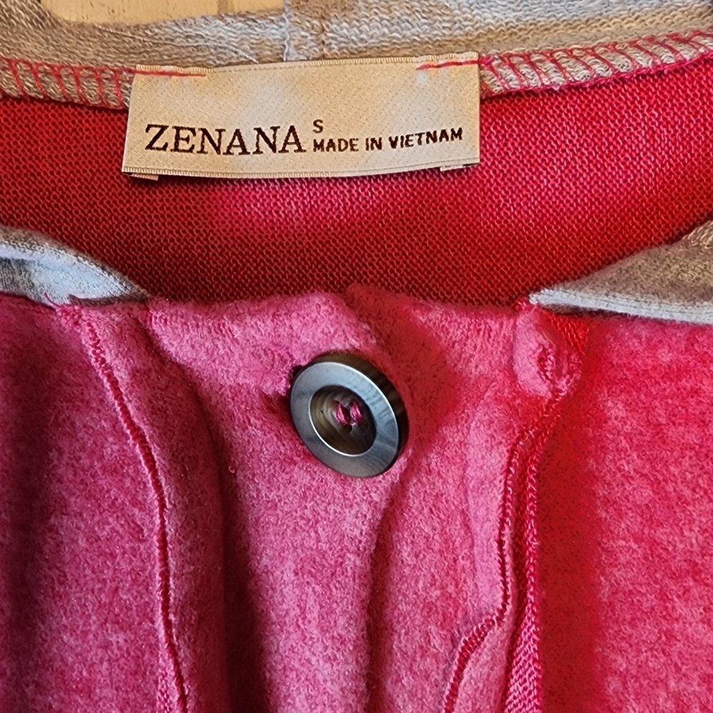 Zenana Brushed Hacci Hooded Button Down Shacket - Picture 6 of 7